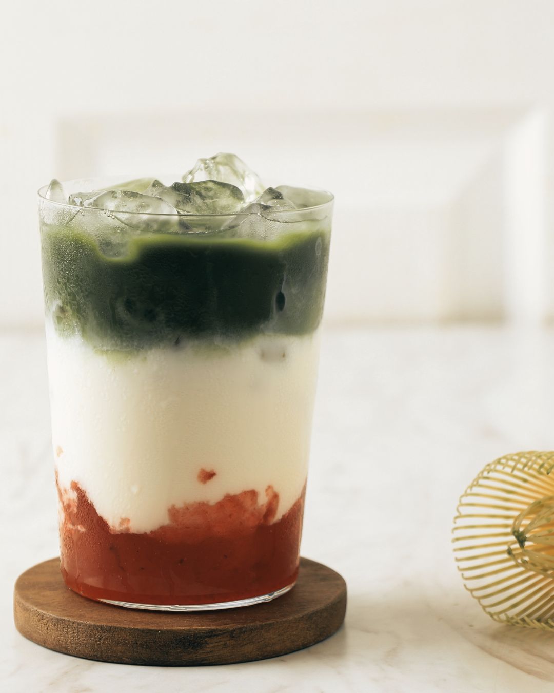 Rhubarb Matcha Latte