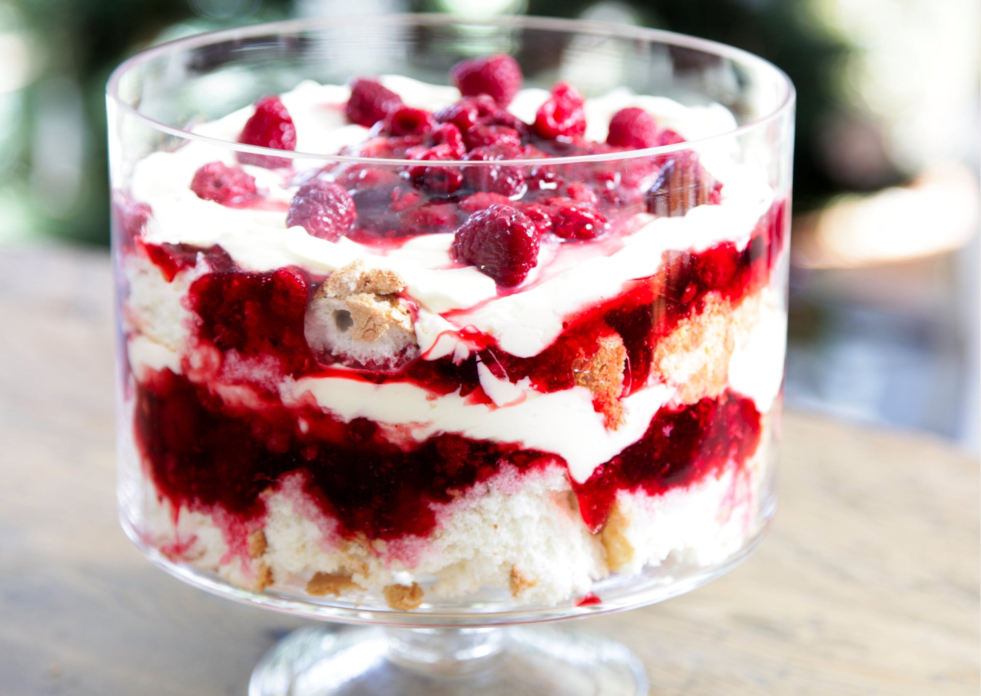 Rhubarb and Raspberry Trifle