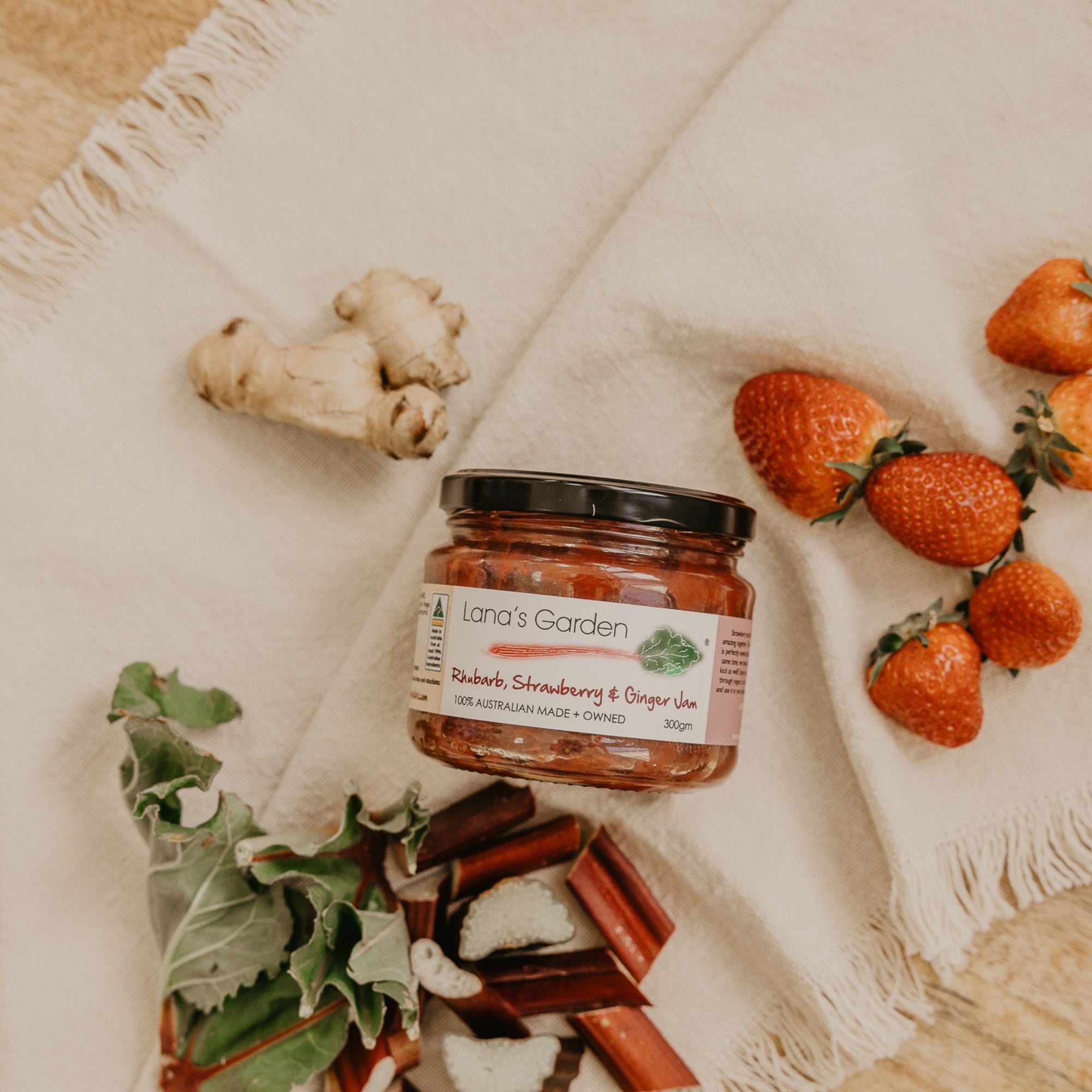 Rhubarb, Strawberry &amp; Ginger Jam